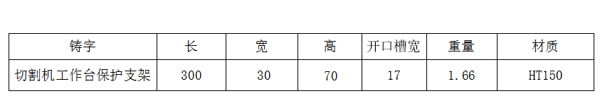 切割機工作臺保護支架配件